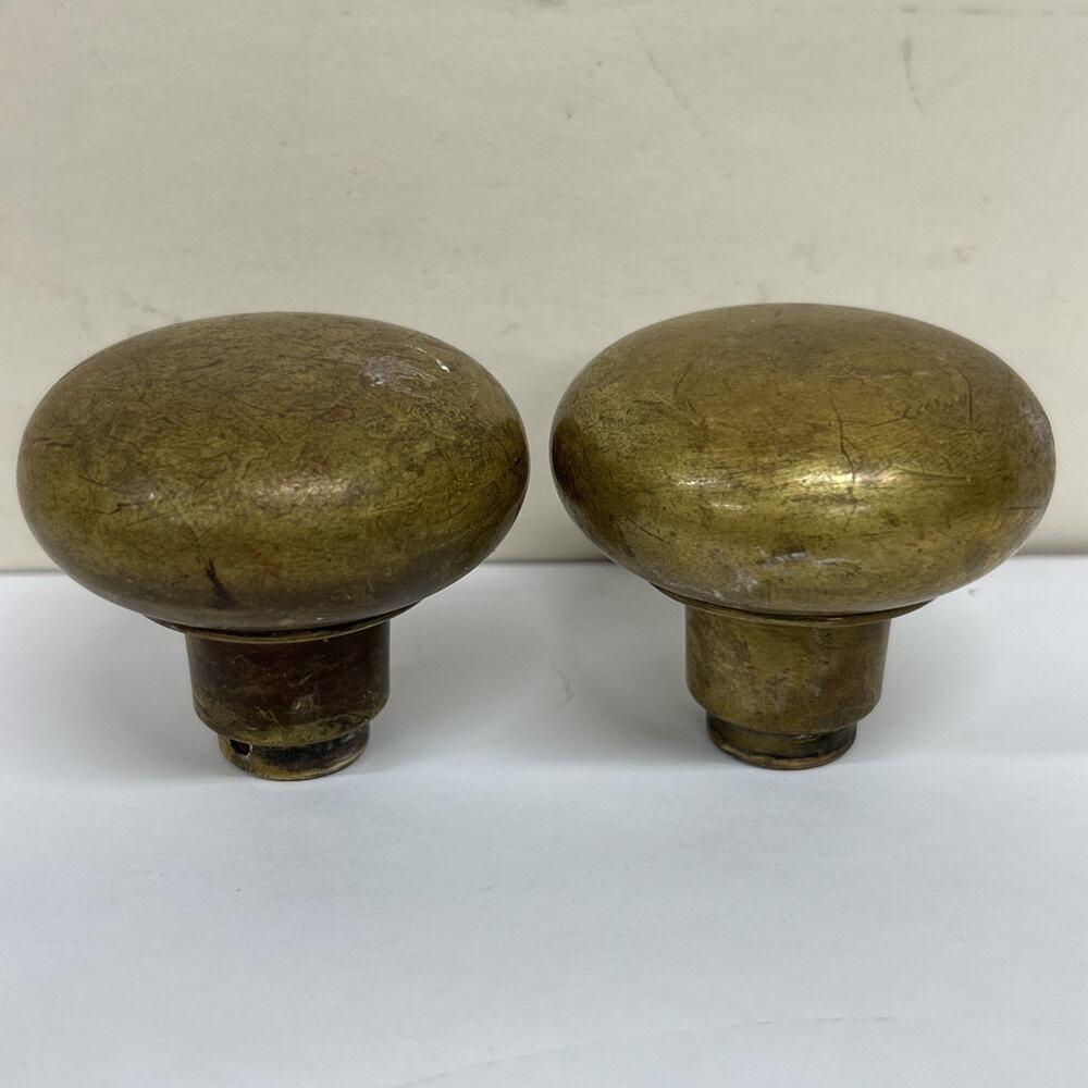 Pair Of Antique Vintage Brass Doorknobs